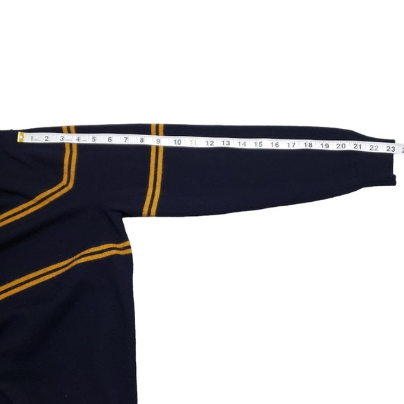 Club Room Mens Wool Blend Stripped  Crewneck Sweater Blue Yellow Size Large - Picture 6 of 9